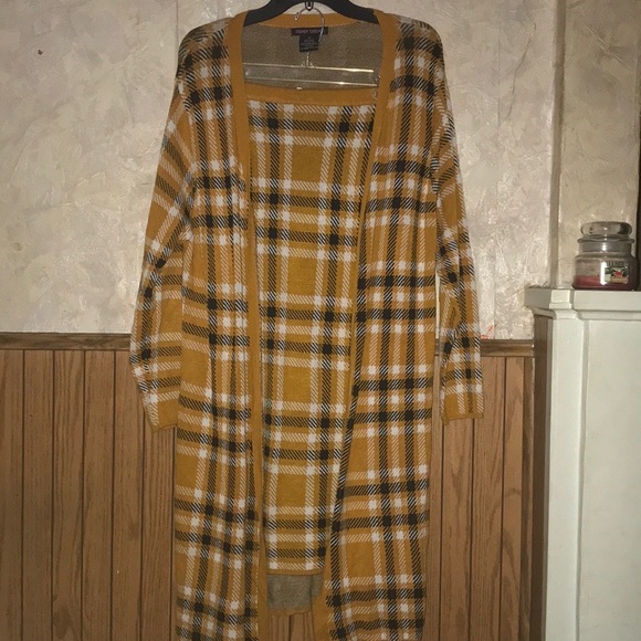 Black,white & butterscotch trendy threads skirt set (3X) - Picture 1 of 7